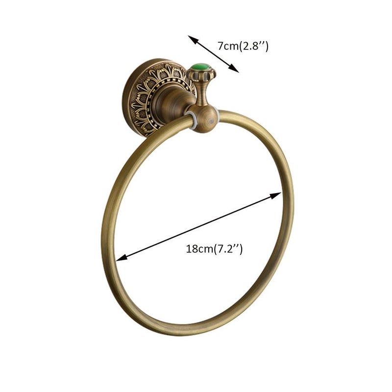 Beelee Wall Mounted Towel Ring/Towel Holder,Solid Brass Construction, Antique Bronze Finish,Bathroom Accessories - Image 2